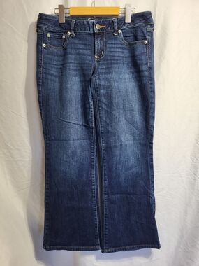 American Eagle Outfitters Dark Blue Flare Jeans, Size 10 (waist 32)**see Notes